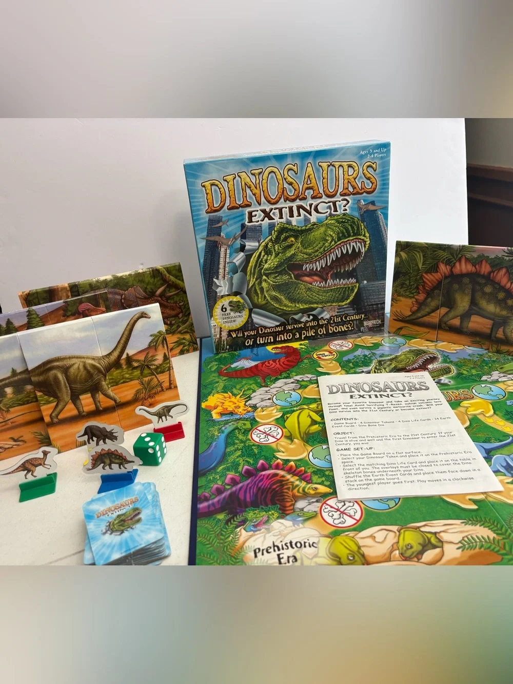 Dinosaurs Extinct? Game by Briarpatch Complete NO Extra Dinosaurs - Bones